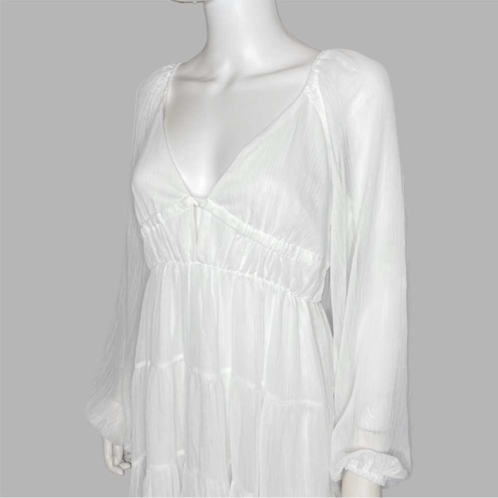 Forever 21 Vanilla Plunging‎ Tiered Babydoll Dress - Picture 3 of 5